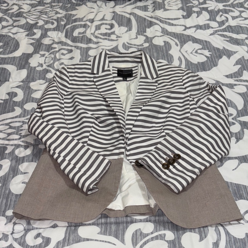 The Limited Black and Tan Striped Blazer